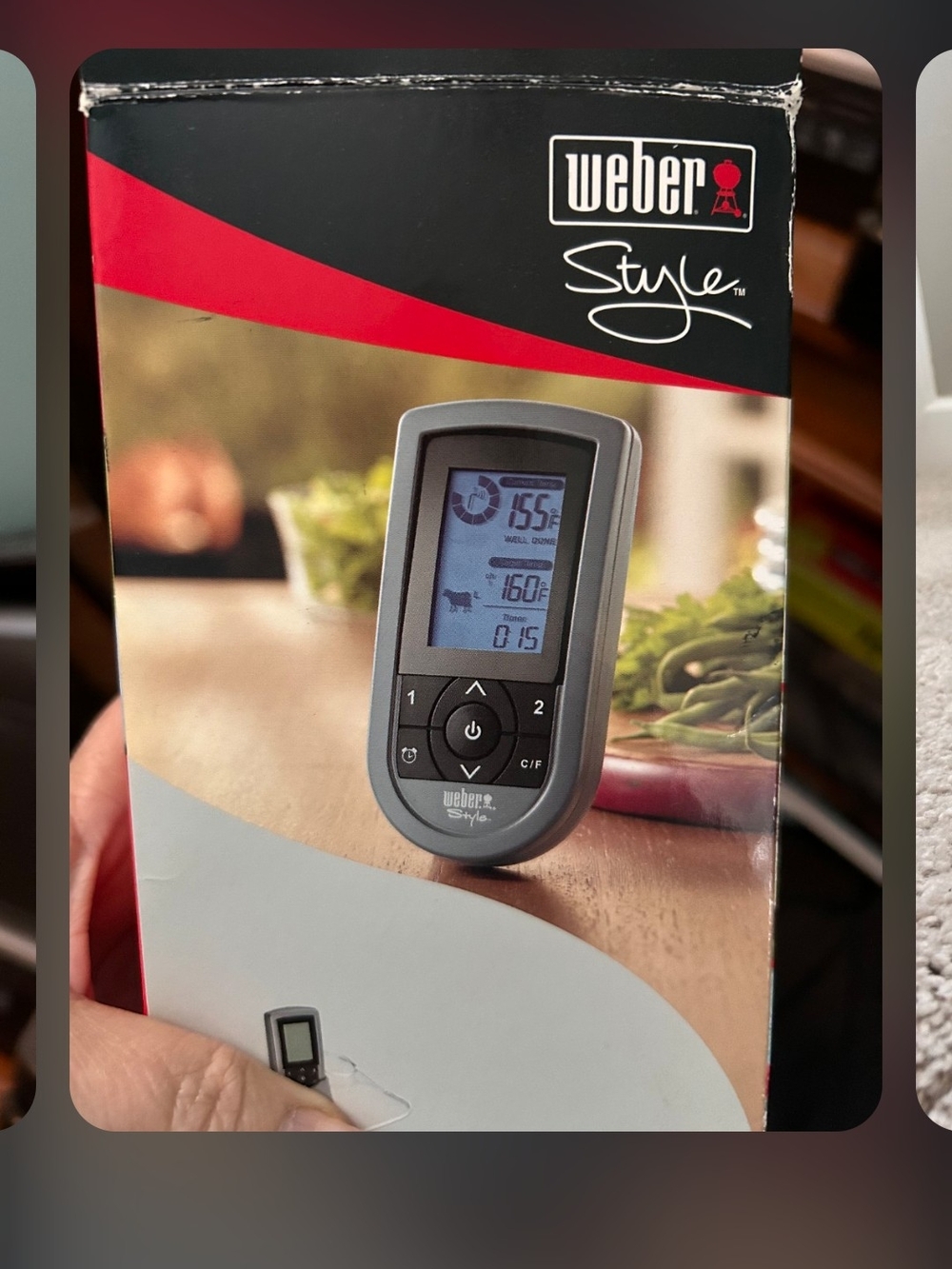 Weber Style Digital Meat Thermometer - Gray